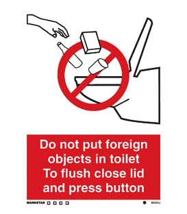 8003 No foreign objects in toilet vacuum system & symbol