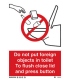 8003 No foreign objects in toilet vacuum system & symbol