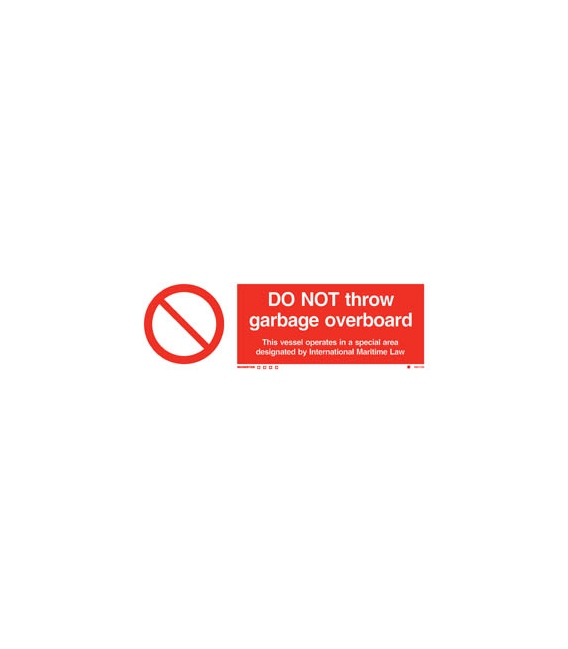 8567 DO NOT throw garbage overboard + symbol