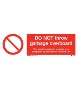 8567 DO NOT throw garbage overboard + symbol