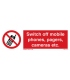 8570 Switch off mobile phones, pagers, cameras etc. + symbol
