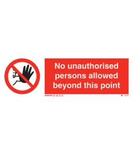 8578 No unauthorized persons allowed beyond this point + symbol