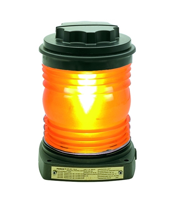Single Lens Navigation Light - Yellow All-Round Light 1130 (Black Plastic)