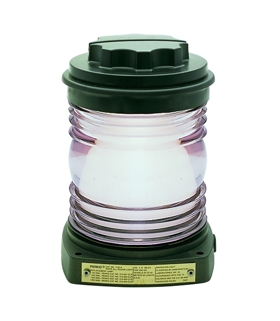Single Lens Navigation Light - White All-Round Light 1130 (Black Plastic)