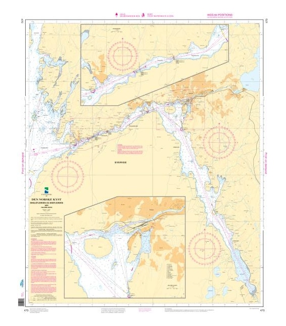 Norwegian Nautical Chart 470 Singlefjorden, Iddefjorden med Halden havn