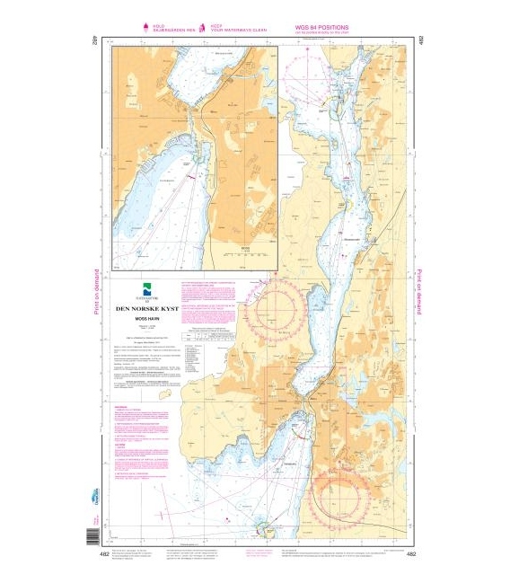 Norwegian Nautical Chart 482 Moss havn