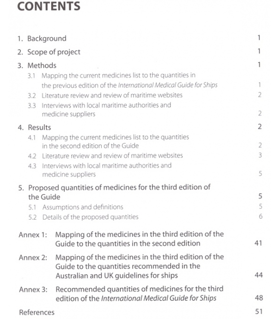 Quantification Addendum: International Medical Guide for Ships