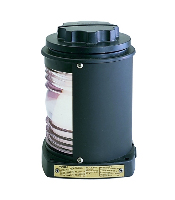 Single Lens Navigation Light - White Stern Light 1129 (Black Plastic)