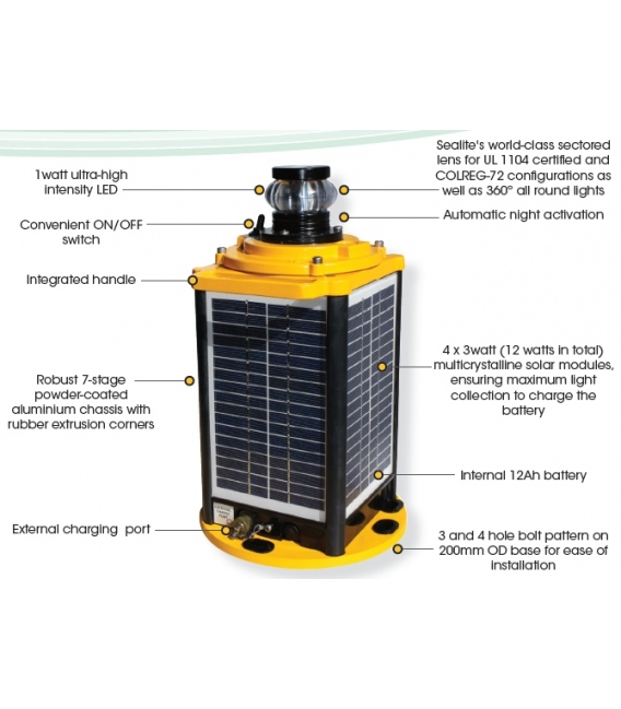 Sealite BargeSafe™ Solar 3nm Solar LED Barge Light