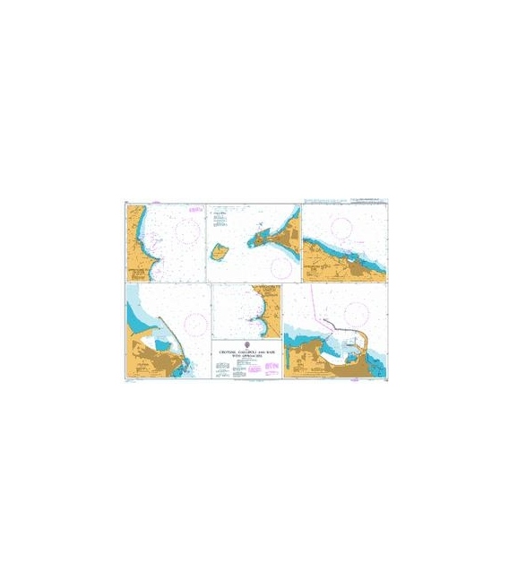 British Admiralty Nautical Chart 140 Crotone, Gallipoli and Bari with Approaches