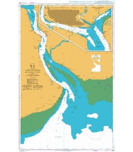 British Admiralty Nautical Chart 833 Yangon River (Rangoon River) and Approaches