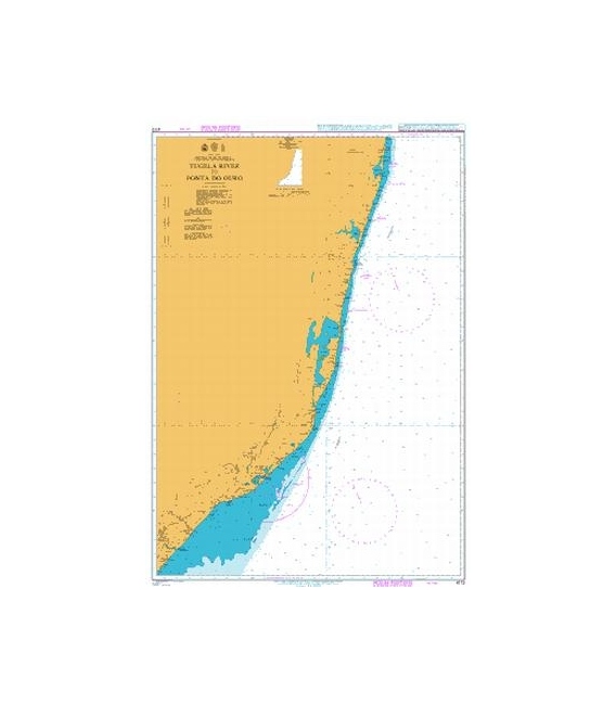 British Admiralty Nautical Chart 4172 Tugela River to Ponta do Ouro