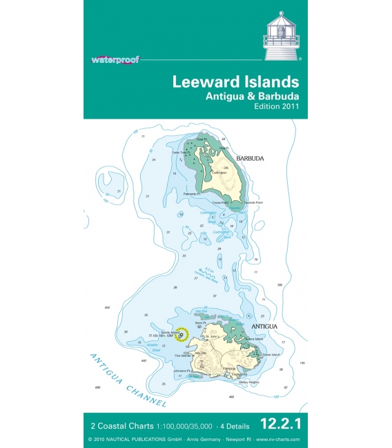 NV-Charts Waterproof 12.2.1 Leeward Islands (Antigua and Barbuda), 2011 Edition