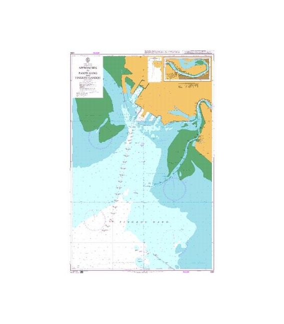 British Admiralty Nautical Chart 1286 Approaches to Panjin Gang and Yingkou Gangqu