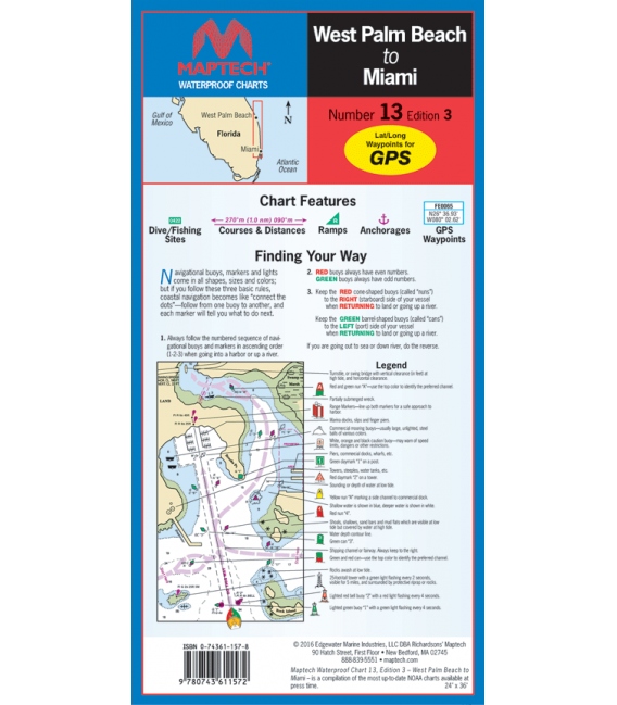 Maptech - Florida: West Palm Beach to Miami Waterproof Chart