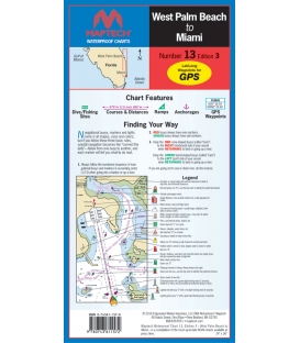 Florida West Palm Beach to Miami Waterproof Chart WPC013, 3rd Edition, 2016