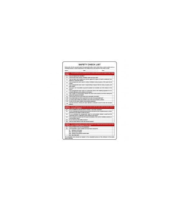 Marine Safety Card: Entry into Enclosed Spaces