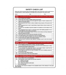Marine Safety Card: Entry into Enclosed Spaces