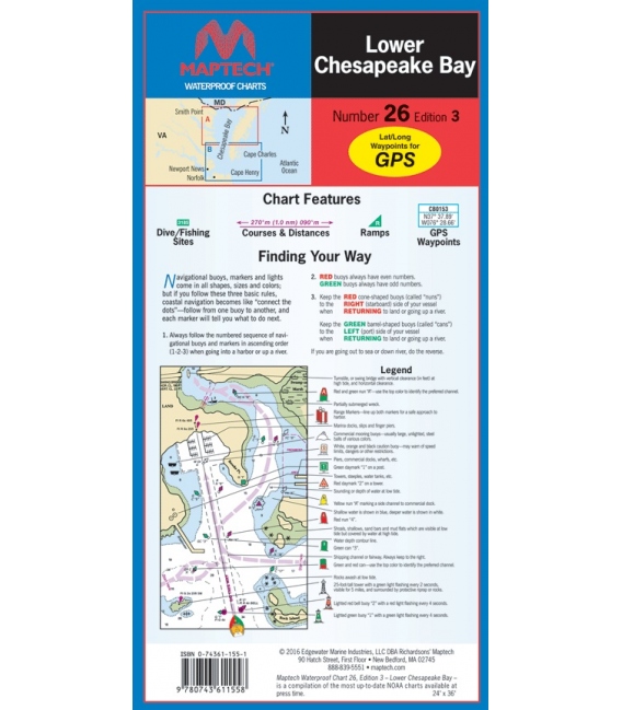 Maptech - Lower Chesapeake Bay Waterproof Chart