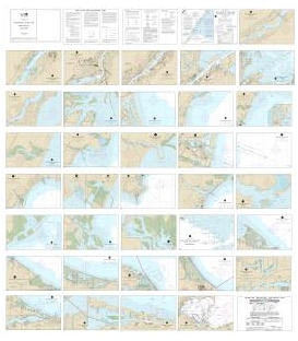 NOAA Chart 14846 (Small-Craft Chart Book) W. End of Lake Erie from Perrysburg, OH, on the Maumee R. to Huron R., MI, and Bar Pt.