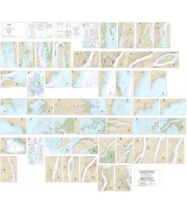 NOAA Chart 14853 (Small-Craft Chart Book) - Detroit River, Lake St. Clair and St. Clair River (book of 47 charts)