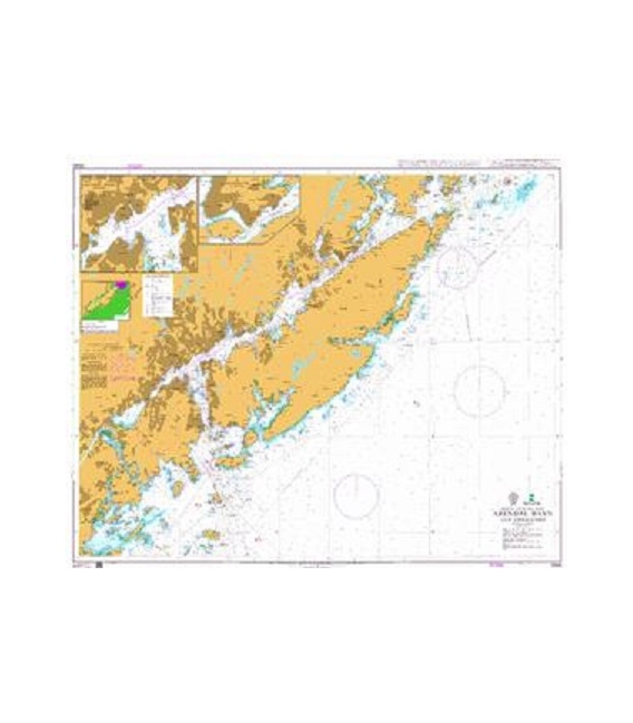 British Admiralty Nautical Chart 3506 Arendal Havn and Approaches