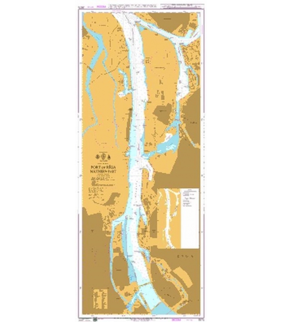British Admiralty Nautical Chart 2973 Port of Riga - Southern Part