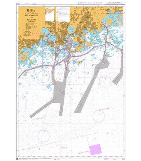 British Admiralty Nautical Chart 3818 Approaches to Helsinki