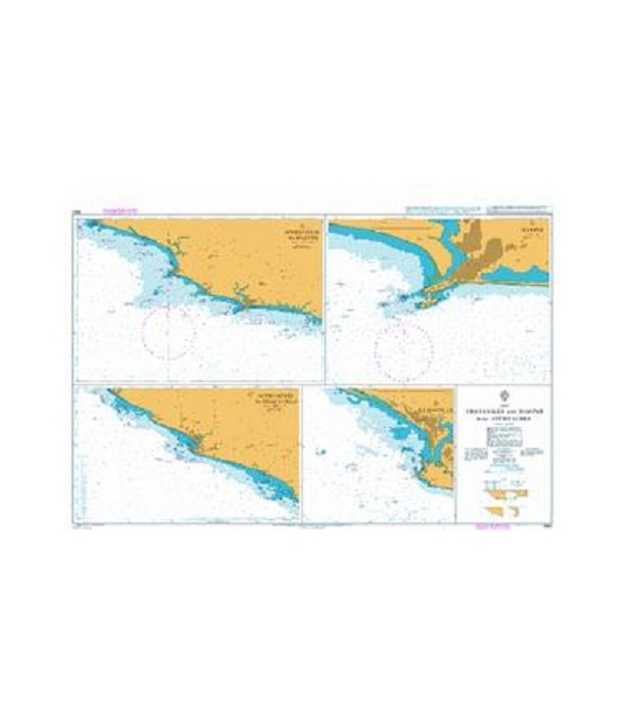 British Admiralty Nautical Chart 1980 Greenville and Harper with Approaches