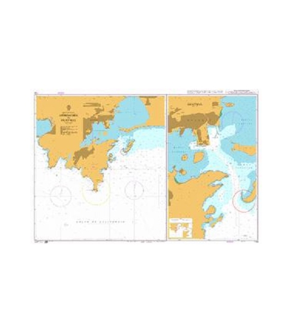 British Admiralty Nautical Chart 1105 Approaches to Guaymas
