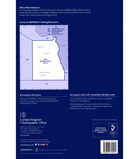Admiralty Sailing Directions NP2 Africa Pilot Vol 2, 19th Edition 2022