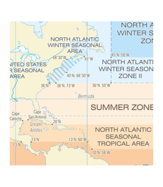 International Load Line Zones and Areas Map, 16th Edition 2019