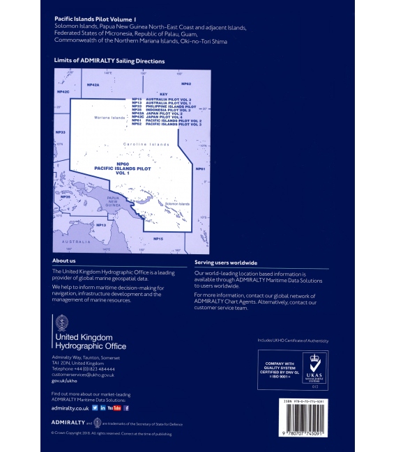 NP 60 Pacific Islands Pilot, Vol. I, 13th Edition 2018