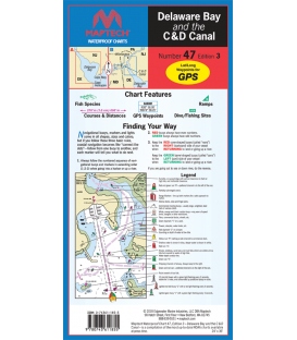 Maptech - Delaware Bay and the C and D Canal Waterproof Chart WPC047, 3rd Edition, 2018