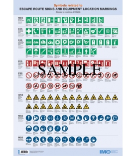 IMO I988E Poster: Symbols related to Escape Route Signs and Equipment Location Markings, 2018 Edition