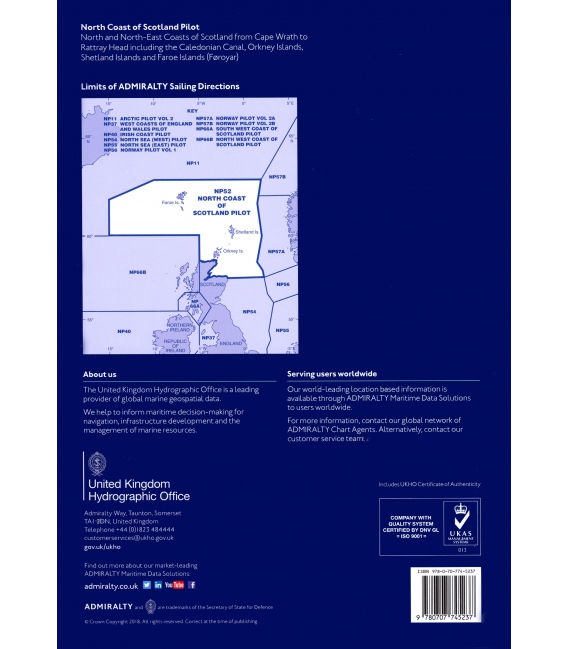 Admiralty Sailing Directions NP52 North Coast Of Scotland Pilot, 10th Edition 2018