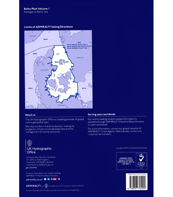 Admiralty Sailing Directions  NP18, Baltic Pilot, Vol. 1, 21st Edition, 2026