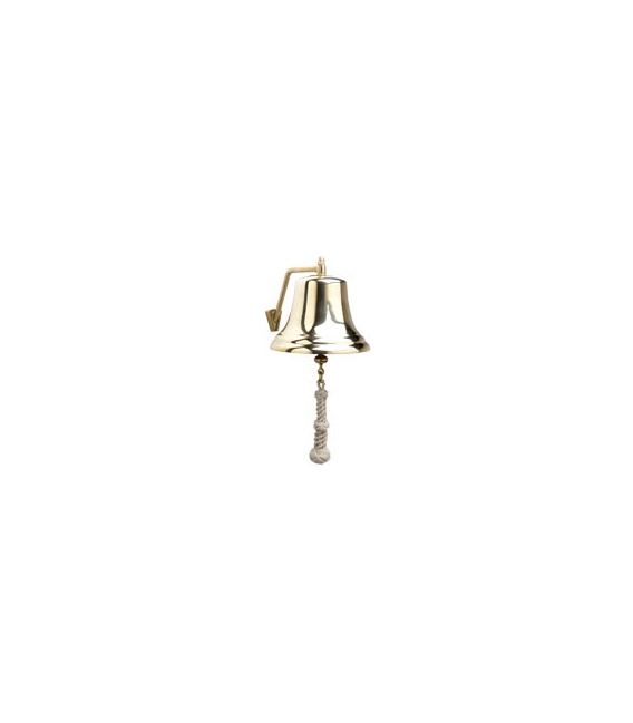 8" Brass Bell w/ White Monkey's Fist Lanyard