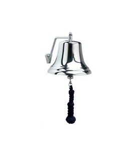 8" Chrome Bell w/ Navy Monkey's Fist Lanyard