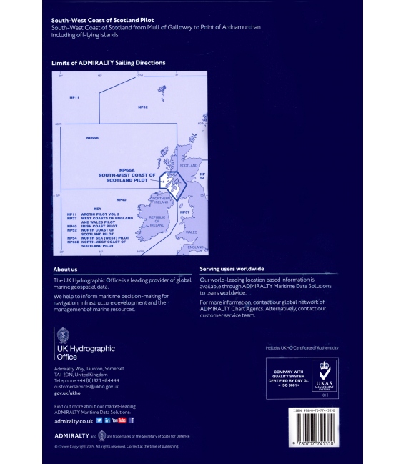 Admiralty Sailing Directions NP66A South-West Coast of Scotland, 3rd Edition 2023