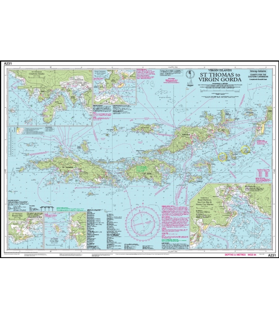 Imray Chart A231: St Thomas to Virgin Gorda, 2023 Edition
