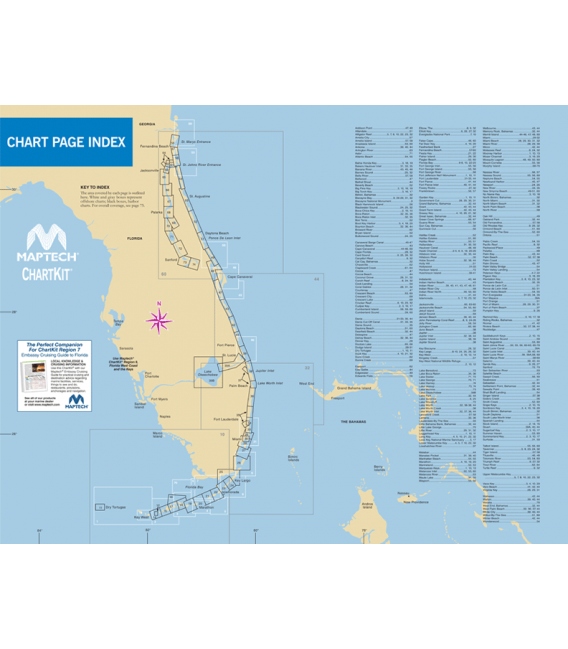 Maptech ChartKit Region 7: Florida East Coast and the Keys - 18th Edition, 2025