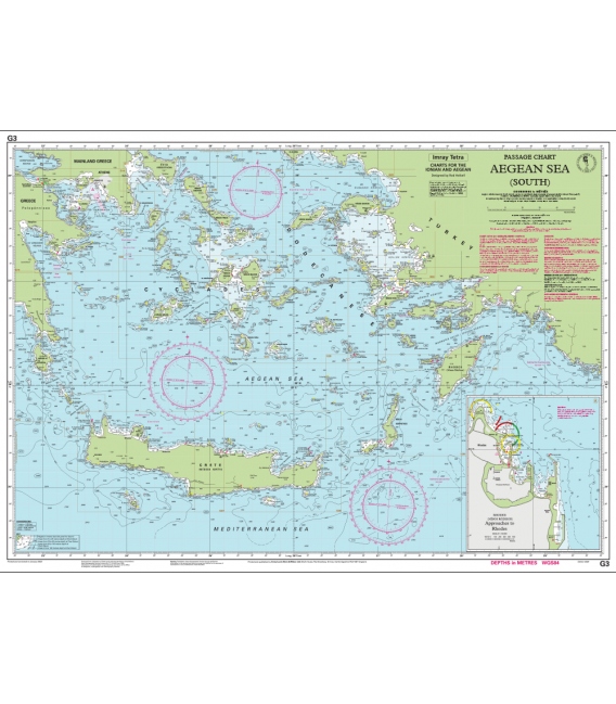 Imray Chart G3: Aegean Sea (South), Jan 2024 Edition
