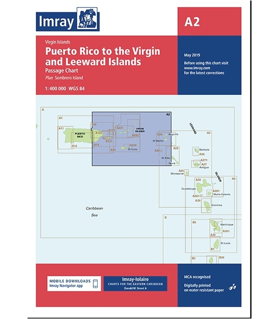 Imray Chart A2: Puerto Rico to the Virgin and Leeward Islands