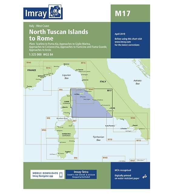 Imray Chart M17: North Tuscan Islands to Rome