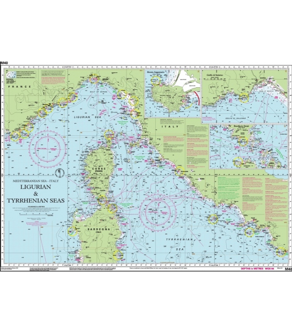 Imray Chart M40: Ligurian and Tyrrhenian Seas