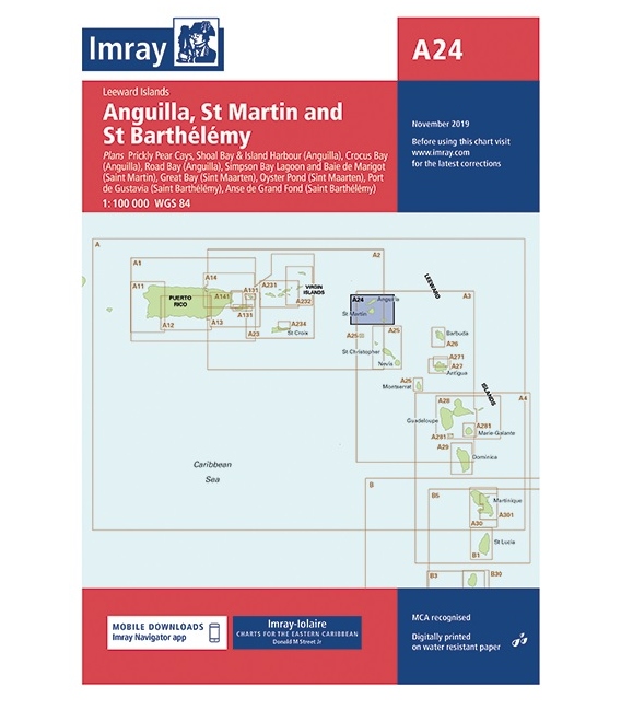 Imray Chart A24: Anguilla, St Martin and St Barthélémy (Barthelemy)