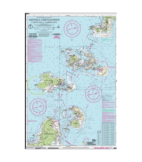 Imray Chart B311: Middle Grenadines Canouan to Carriacou