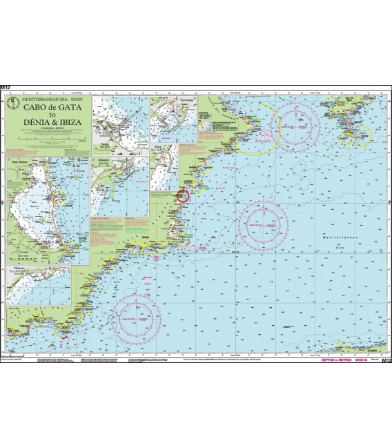 Imray Chart M12: Cabo de Gata to Dénia and Ibiza, Oct 2023 Edition