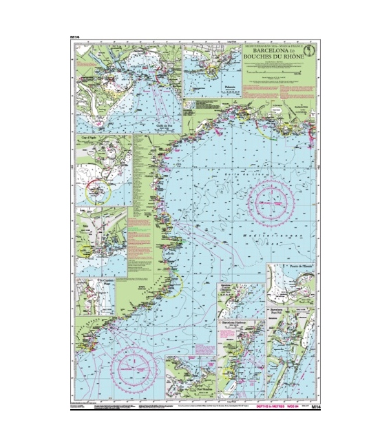 Imray Chart M14: Barcelona to Bouches du Rhône 